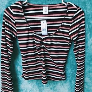 Me To We Striped Long Sleeve Top